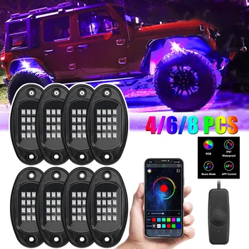 자동차 섀시 언더골드 장식 앰비언트 램프, 12V RGB 조명, LED 블루투스 스마트 카트로닉스, 보트 지프 오프로드 4x4 트럭용