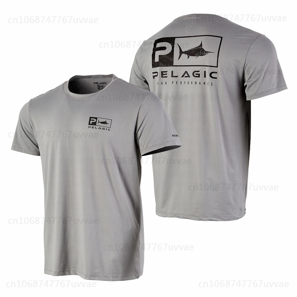 

PELAGIC Men Fishing T-Shirt 2023 New Fishing Clothing Outdoor Sports Short Sleeve Angling Jerseys Breathable UV Protection Tops