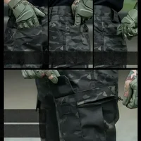 Ensembles tactiques pour hommes, chemises de Combat multi-poches + pantalons Cargo, camouflage, résistant à l'usure, coupe-vent, ensemble d'entraînement de chasse 5
