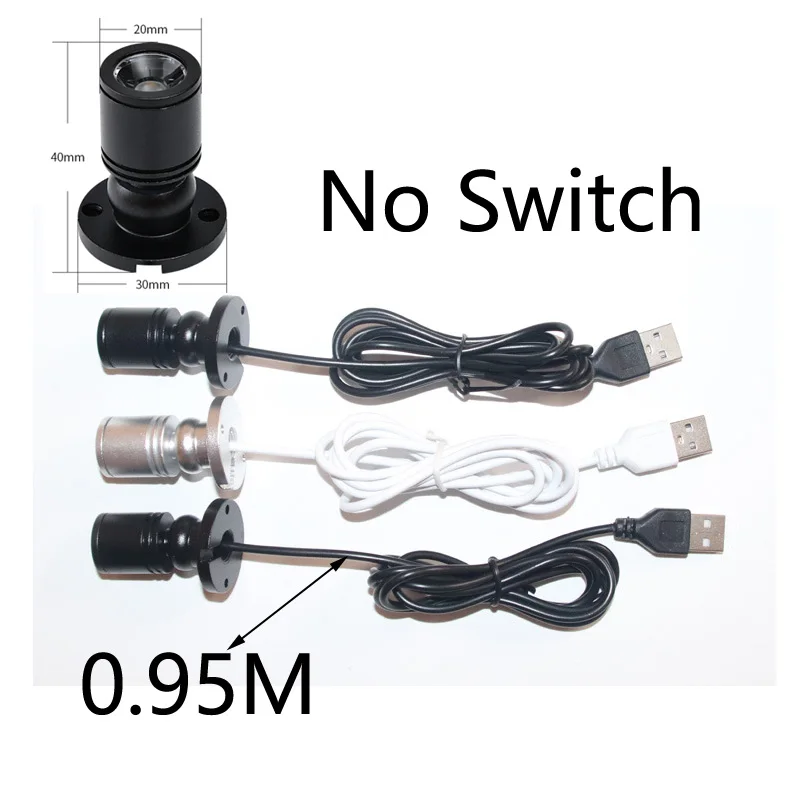Led USB Spotlight 3W DC5V Jewelry Cabinet Showcase Counter Lamp Surface Mounted Ceiling Spot Light USB 5V Interface 2 in One 6
