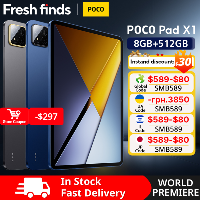  POCO PAD X1 Global version Tablet 11.2" 3.2K 144Hz Eye-care Display Snapdragon 7+ Gen 3 WIFI 6E 8850mAh Pad PC 