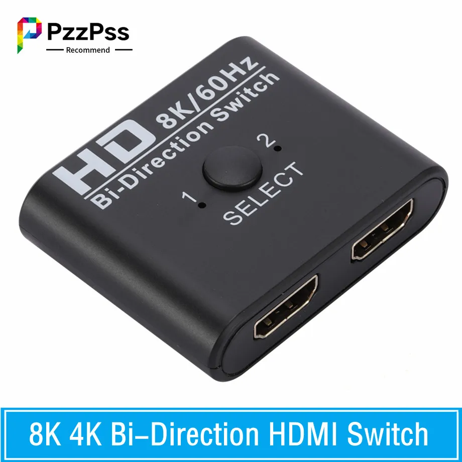 

8K 60Hz Bi-Direction HDMI-compatible Switcher Splitter 4K 60Hz HDMI Switch 1x2/2x1 For PC Laptop Xbox PS3/4 to Monitor Projector