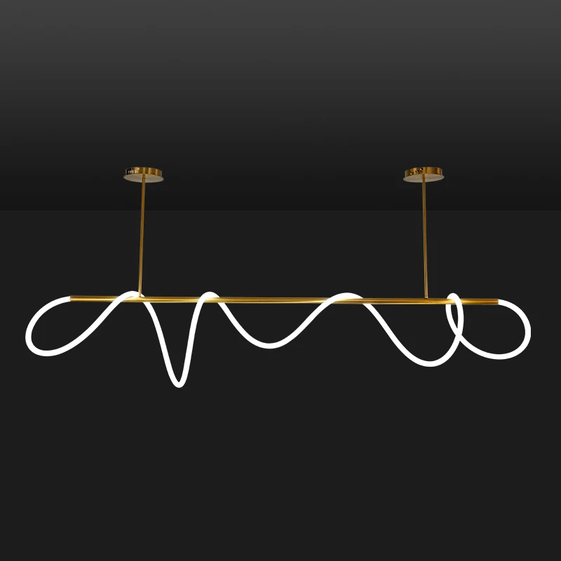 Postmodern chandelier creative personality line living room restaurant bar simple long-shaped musical note lamp