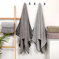 Bamboo charcoal fiber bath towel, dry hair cap, coral velvet, thickened shower gift, antibacterial towel, quick drying for men a 3