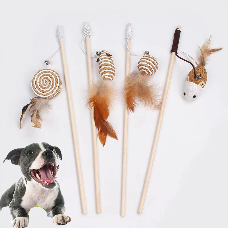 

Interactive Dog Toys Ball Puppy Funny Dogs Wand Toys Wood Mouse Toys for Small Median Large Dog Pet Supplies