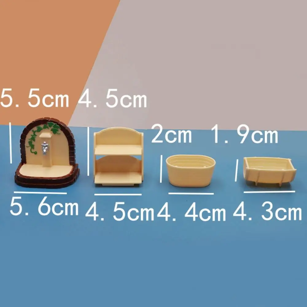 New Mini Forest Animal Family Bedroom Multistyles Plastic Kitchen Model Dollhouse Kit For Dolls Girl Dolls Accessories