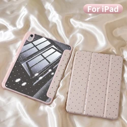 Premium Trifold Tablet Case with Pen Holder - Sleek Design - iPad Air 11 M3 (Polka dot)