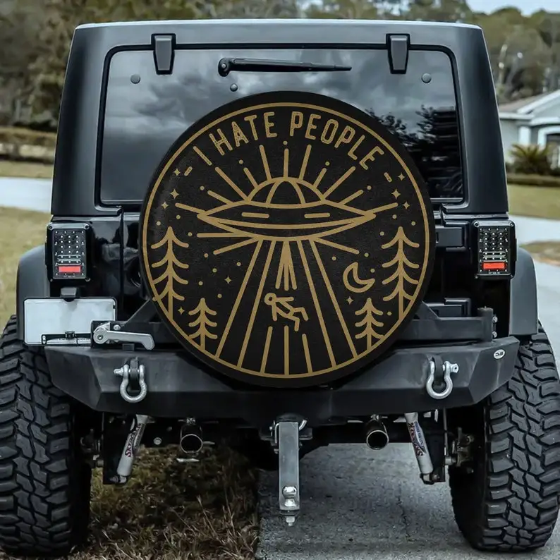 Personalized I Hate People Spare Tire Cover, Custom Name Tire Cover, Alien  UFO Tire Protect, Car Accessories, Camping Life Decor AliExpress