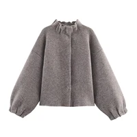 Veste courte tricotée polyvalente pour femme, vêtement ample et amincissant, demi-jupe, nouvelle mode automne et hiver 2025 2