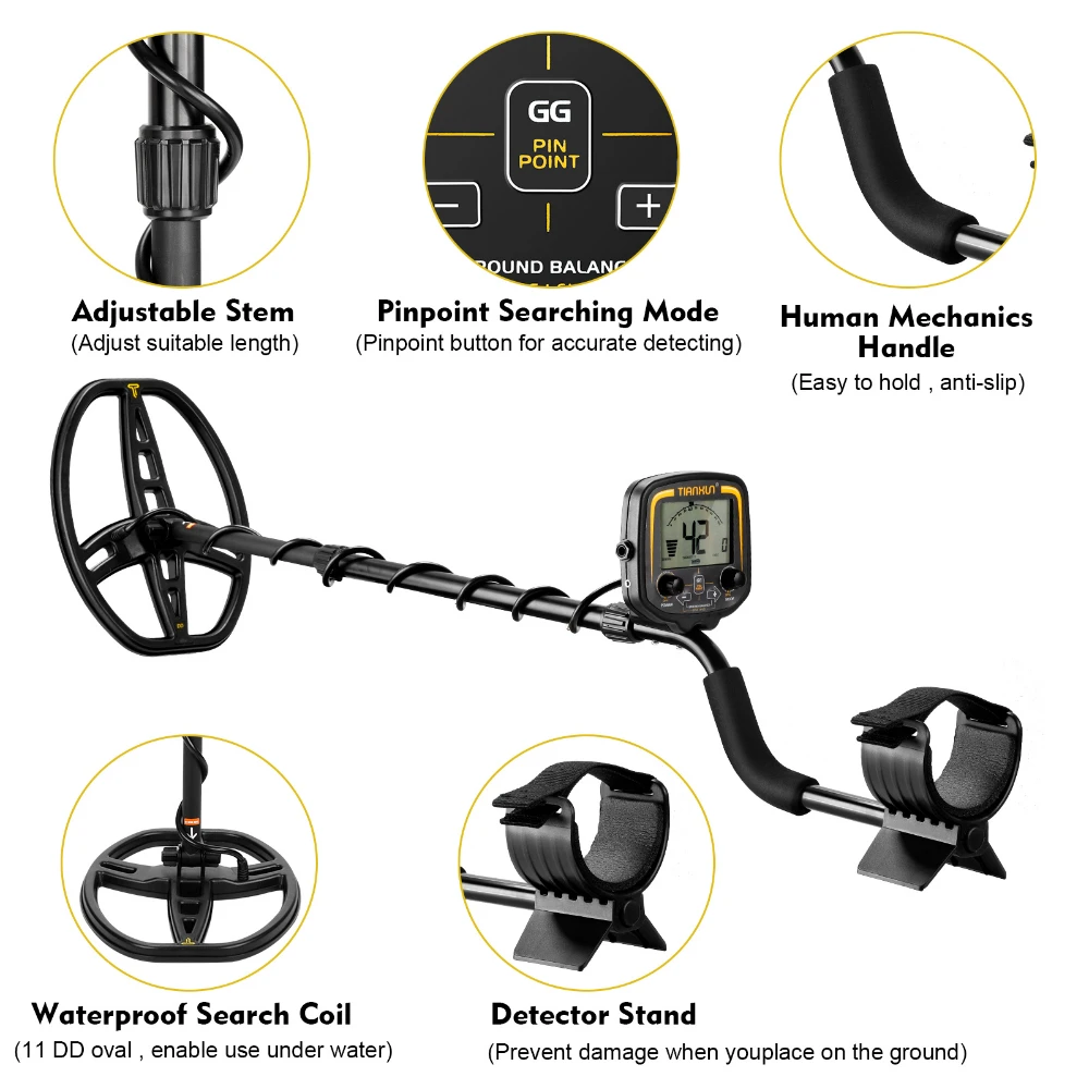 Metal Detector Underground Professional Depth 2 5m Search Finder Gold Treasure Hunter Detecting Pinpointer Waterproof TX