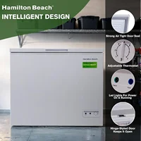 Beach HBFRF700-WHITE-COM, Chest Deep Freezer, 7 Cu. Ft. Capacity, Adjustable Thermostat-Removable Vinyl Coated Wire Bas 1