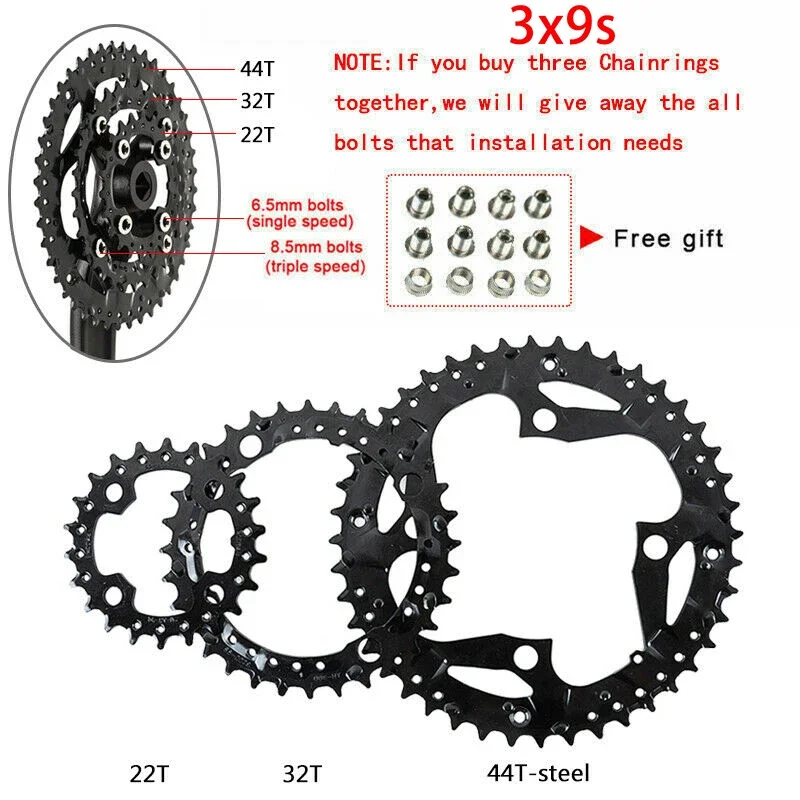 ZEROING 104/64 BCD Crankset 170mm Crank Arm with 3*9S 3*10S