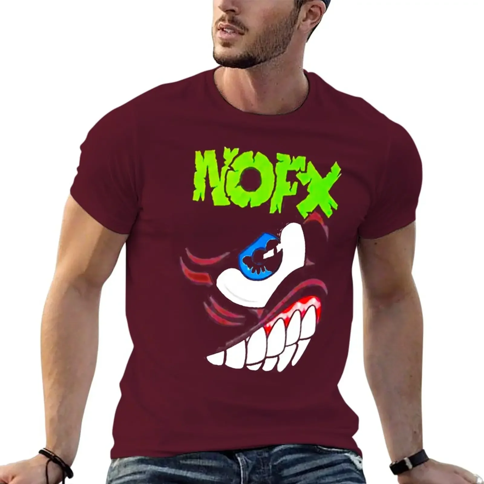 

2024 Summer New Men T Shirt N-O-F-X Trending Moto Siji T-Shirt Hippie Clothes Short Sleeves Pure Cotton Tops Casual Streetwear