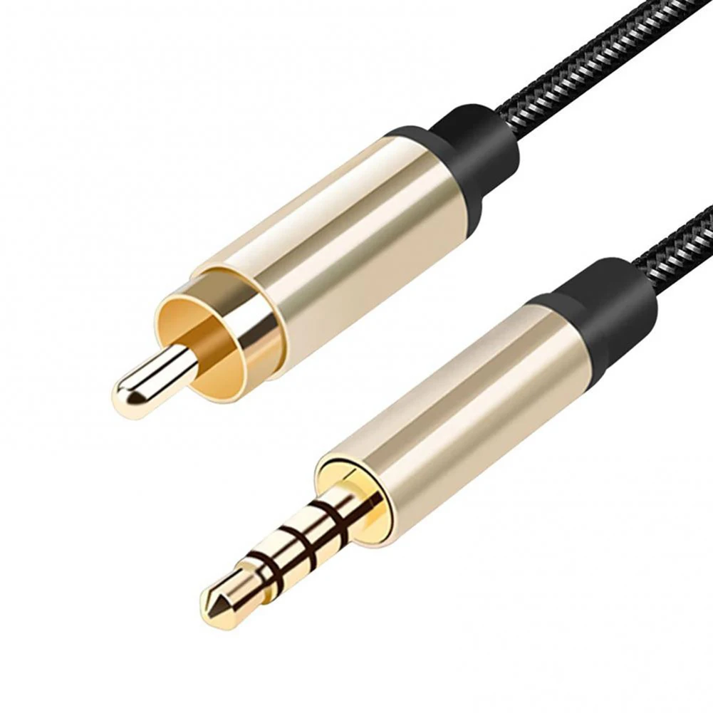 Male To Male Audio Cable 3.5MM Jack RCA To RCA Male Coaxial Cable Gold-plated Stereo HiFi Home Theater for Amplifiers Player