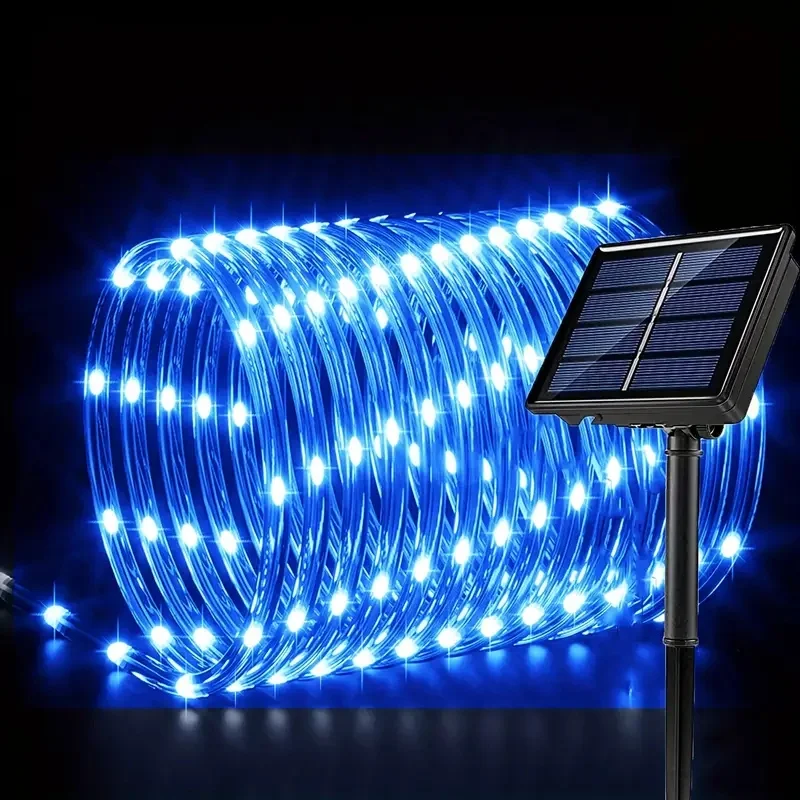Solar-Powered LED Rope Lights - 8 Mode Waterproof String Lights