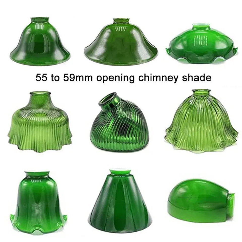 Decor 55mm to 59mm Opening Green Glass Lamp Shade Replacement with