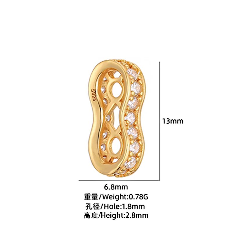 S925 Sterling SIiver 2 3 4 hole spacers separator bar, multi row Bracelet separator DIY jewelry making materials wholesales SZ24 2