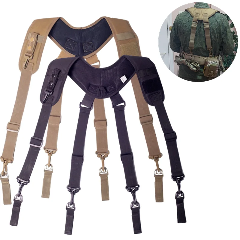 

Men Padded Adjustable Tool Belt Tactical-Suspenders Duty Belt Harness Combat Tool X Type Suspender Tactics Braces Gifts Dropship