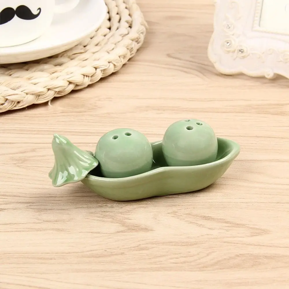 Seasoning Jar Creative Pea Pod Seasoning Jar Ceramic Pea Pepper Jar Kitchen Wedding Decoration Birthday Gift Personalized Gift