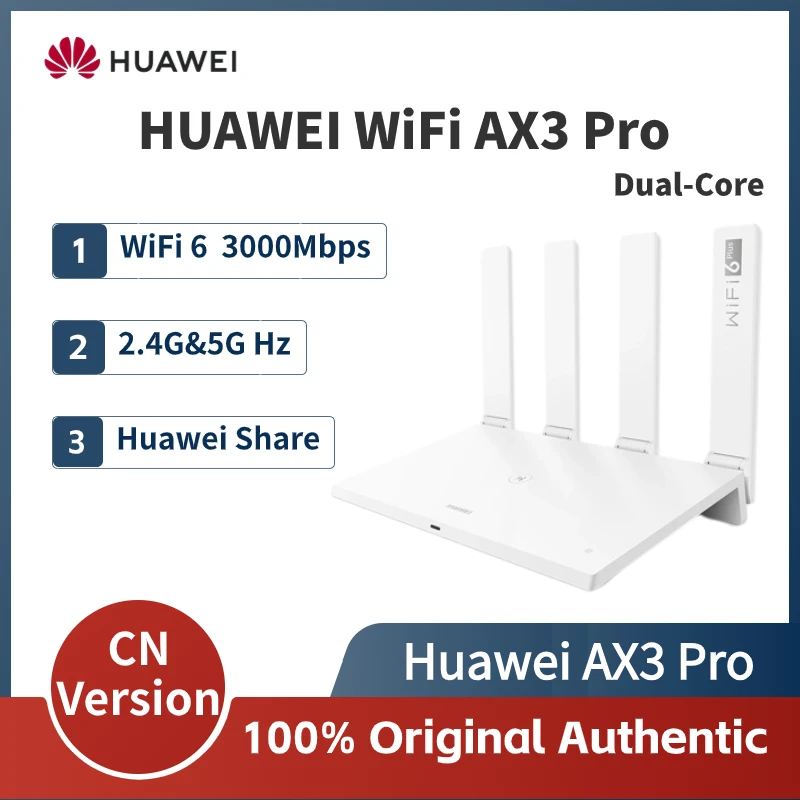 

New Chinese Version Huawei WiFi Router AX3 Pro Dual-Core Amplifier Wireless Router 2.4&5G WiFi 6 + 3000Mbps NFC Repeater Wi-Fi