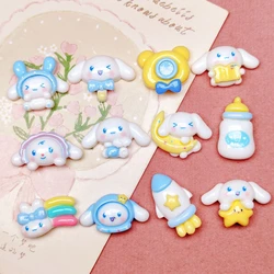 10 Pcs New Mini Kawaii Cartoon Big Eared Dog, Rainbow Series Resin Scrapbook Diy Jewelry Children Gift Hairpin Accessories