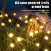 10 LED Solar Garden Lights Powered Firefly Lights Outdoor Waterproof Vibrant Garden Lights for Patio Pathway Decoration,Warm 1