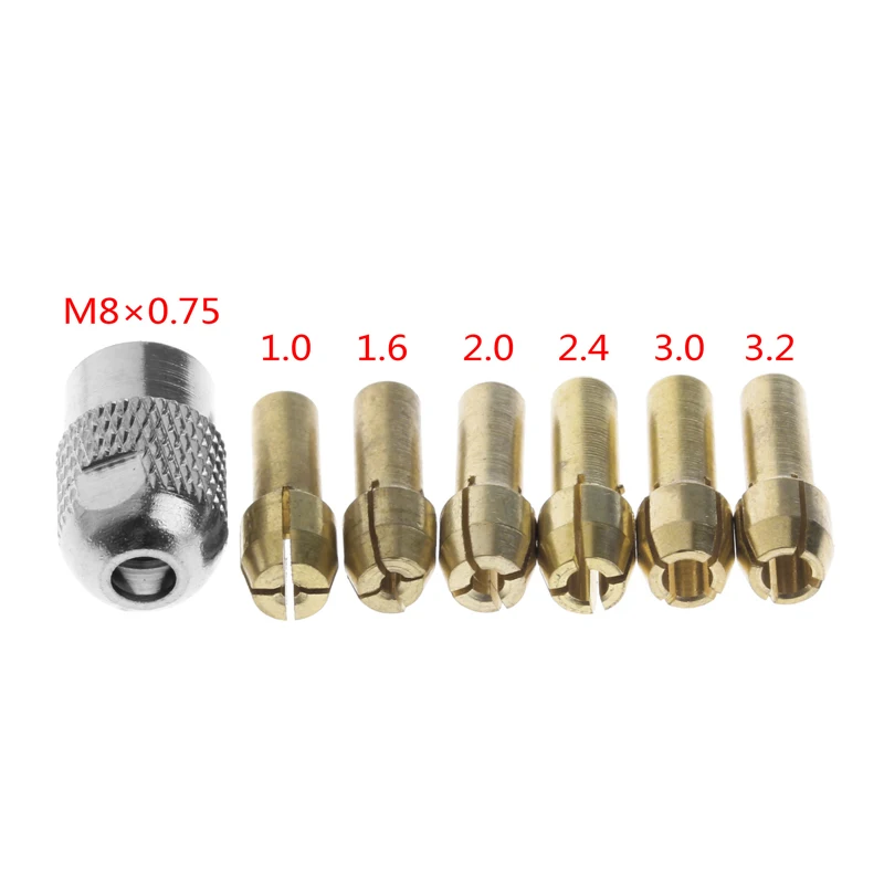 

6Pcs Bronze Tweezers 1.0 1.6 2.0 2.4 3.2 + * 0.75 Fits Rotary Tools