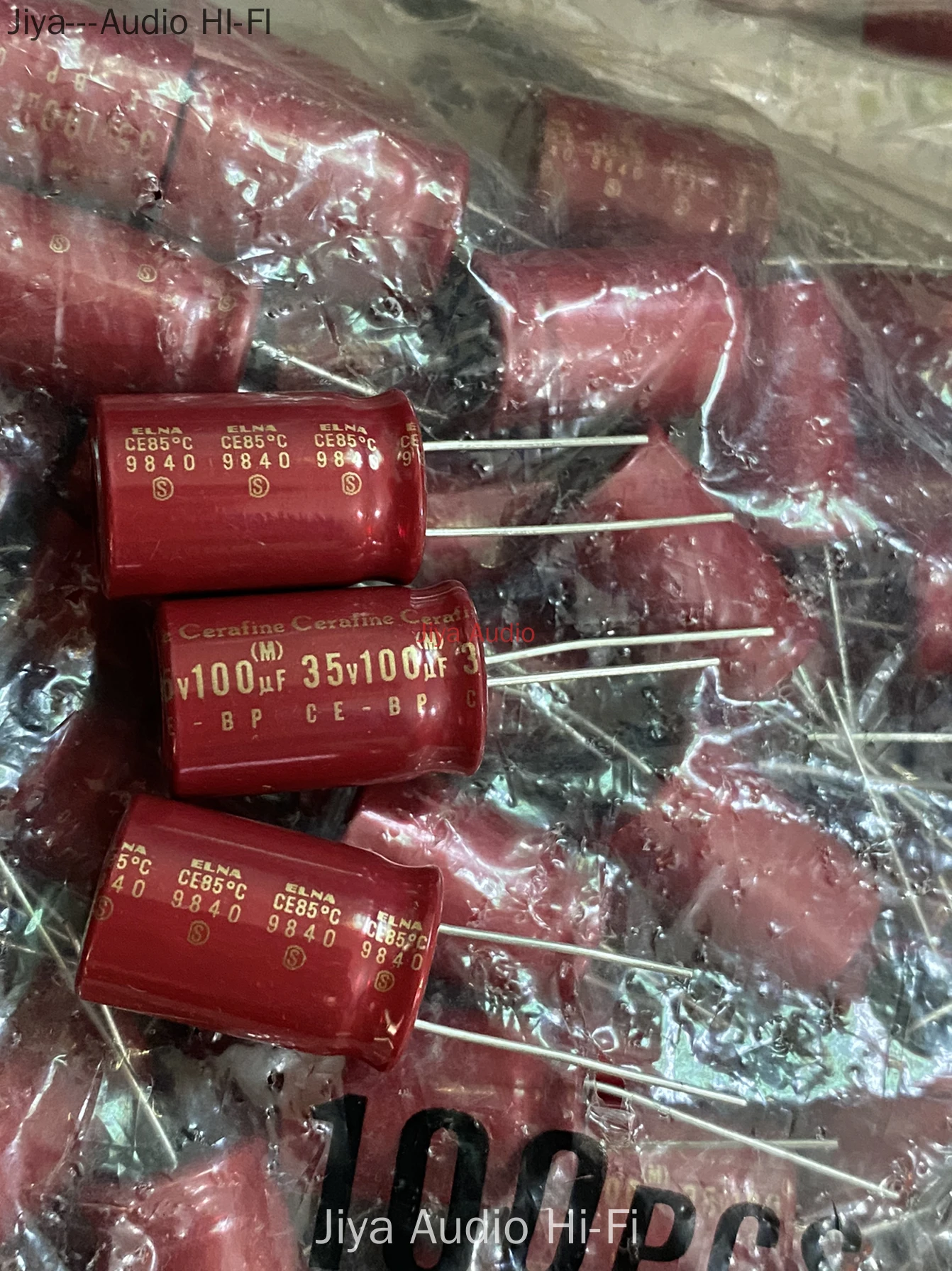 ELNA Red Robe Cerafine BP 100uF/35V Audio Electrodeless Electrolytic Capacitor Made in Japan 16*25 2pcs/5pcs