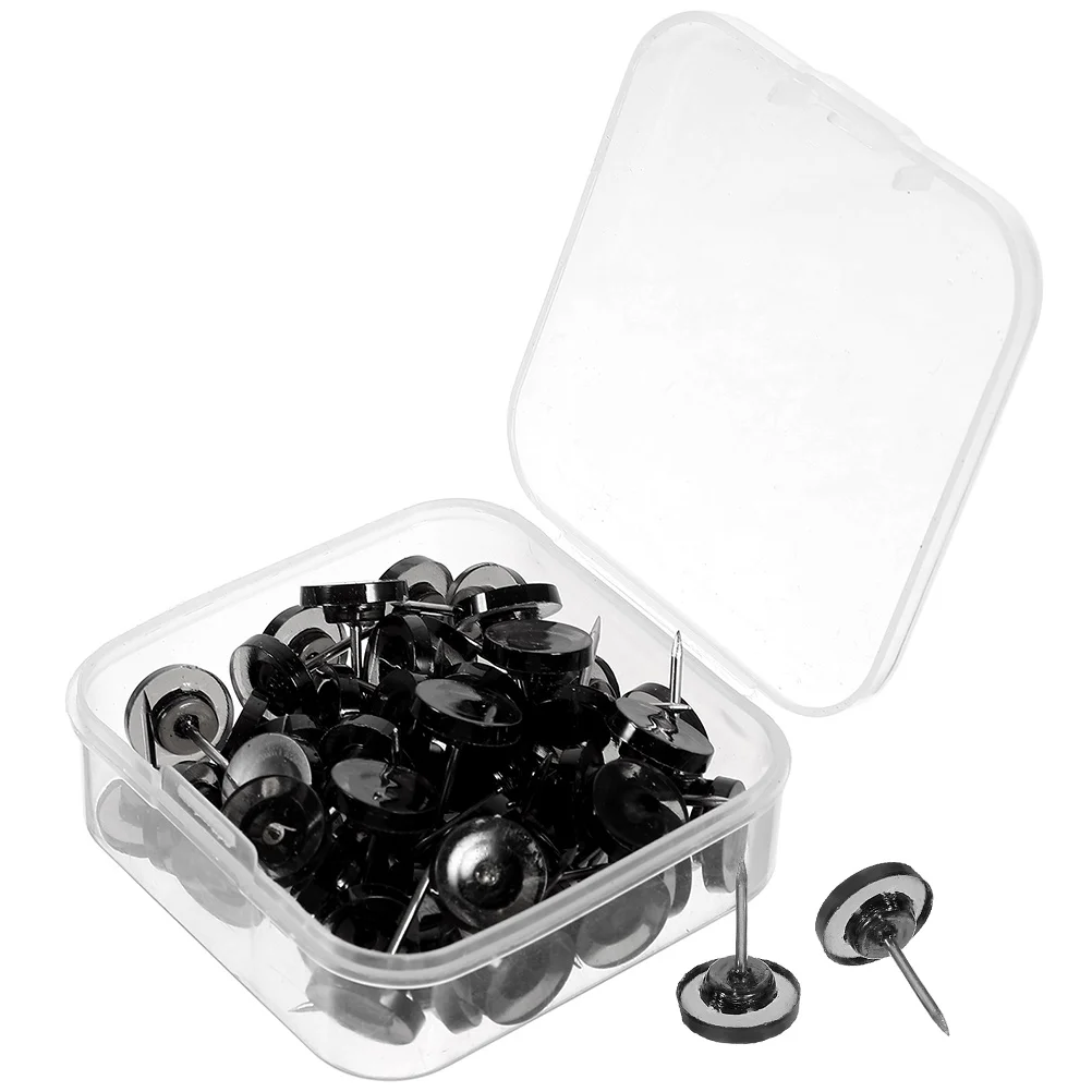 

Transparent Black Thumbtack Pushpins Office Tacks Drawing Cork Board Cute Small Thumbtacks Accessories Decorative