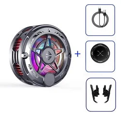 Magnetic RGB Phone Cooling Fan with Digital Display (Black)