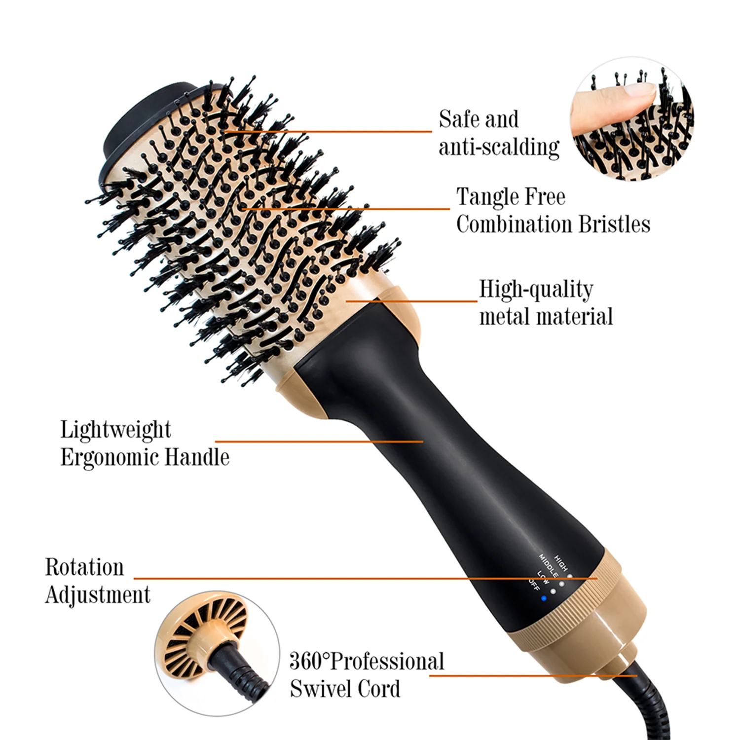 Cepillo secador de pelo 3 en 1, secador de pelo de un paso, cepillo de aire  caliente, soplador de viaje, peine caliente|Aire caliente cepillos| -  AliExpress