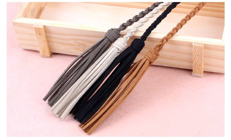 Waist chain 160cm Woven Tassel Waistband Braided Belt Hot Sale waist rope Women decorated waist Ladies Tassles Belts Present