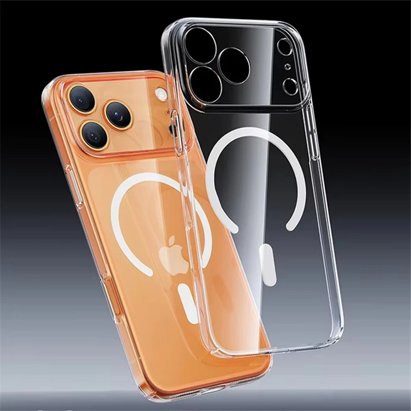 รูปสินค้า เคส TPU ใสป้องกันเหลือง แม่เหล็ก Magsafe สำหรับ iPhone 17/16/15/14/13/12 Pro Max Plus