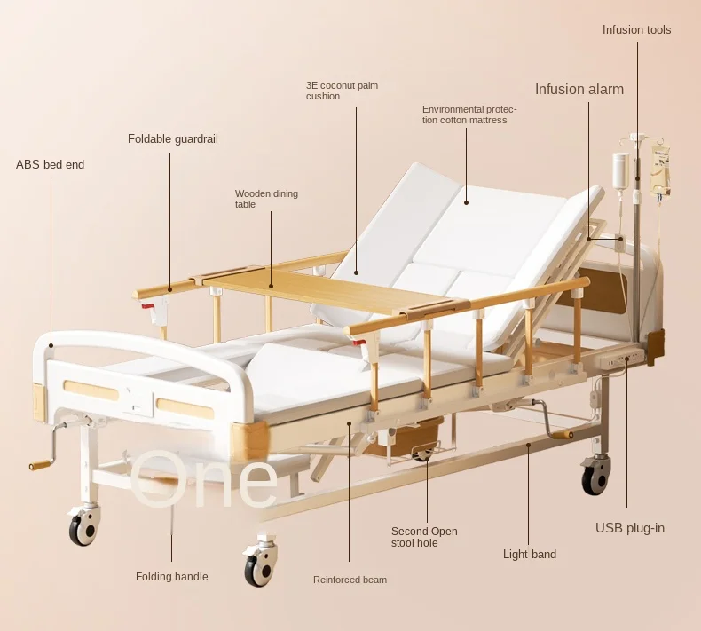 

Special rehabilitation medical manual nursing bed for bedridden patients in paralyzed elderly hospital