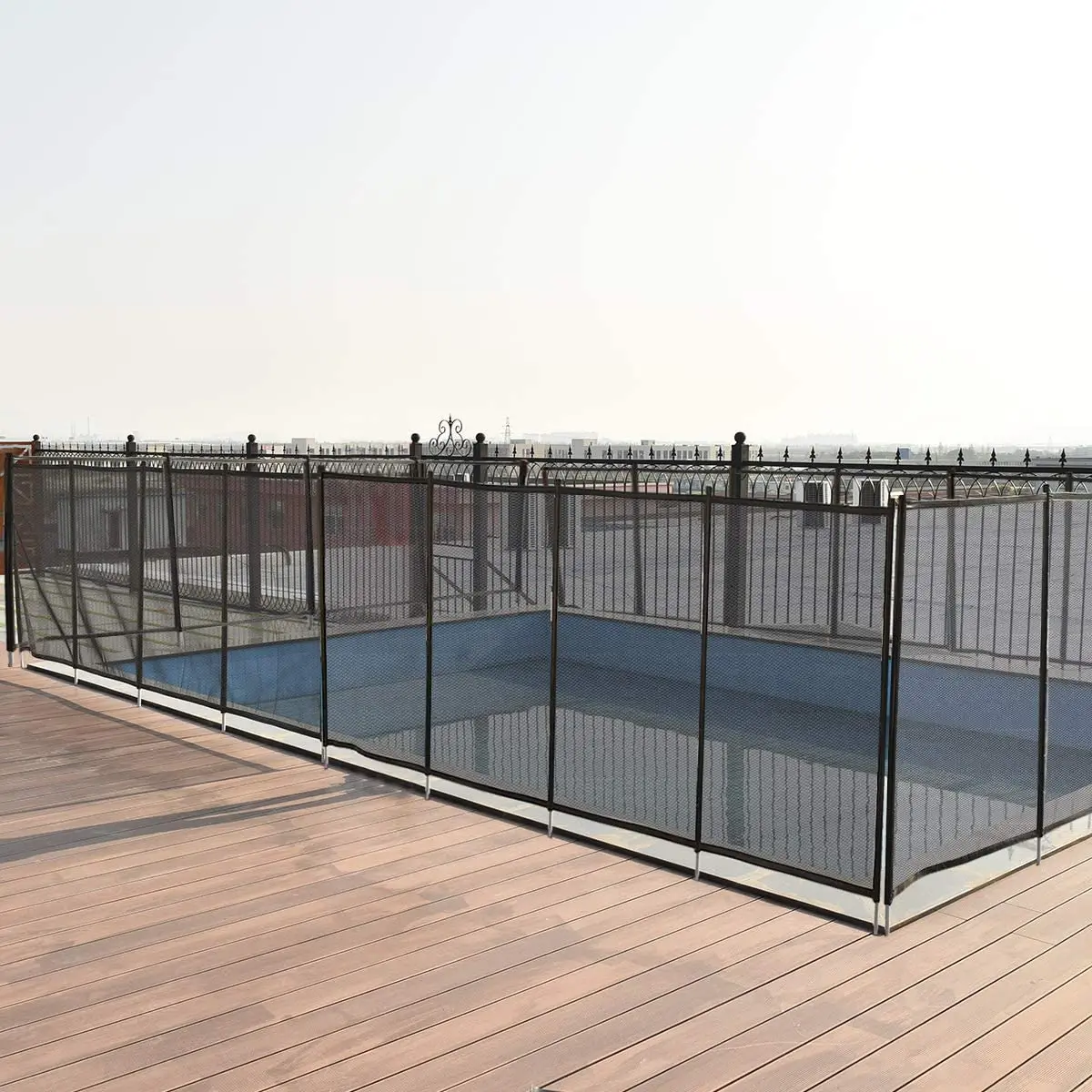 In Ground Black Self-Closing and Removeable Swimming Pool Fence Gate 4