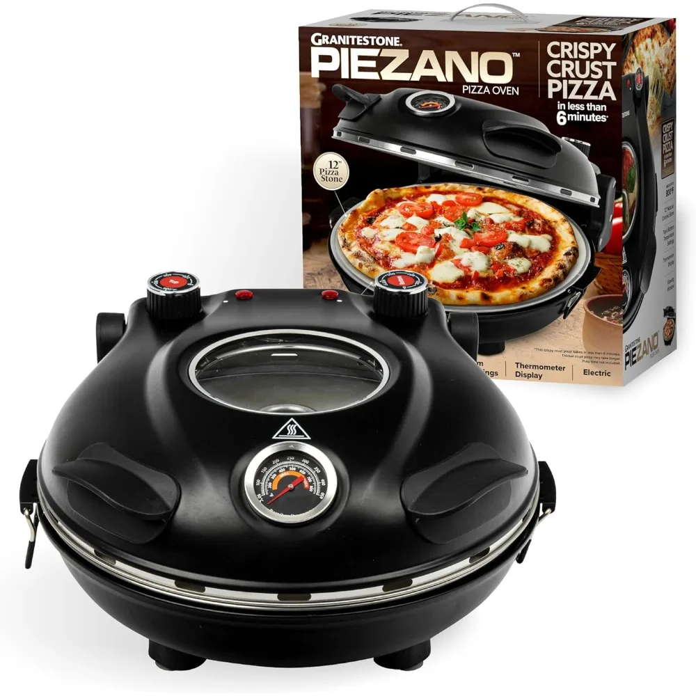 Electric Pizza Oven Indoor Portable, 12 Inch Indoor Pizza Oven Countertop, Maker Heats up to 800˚F for Stone