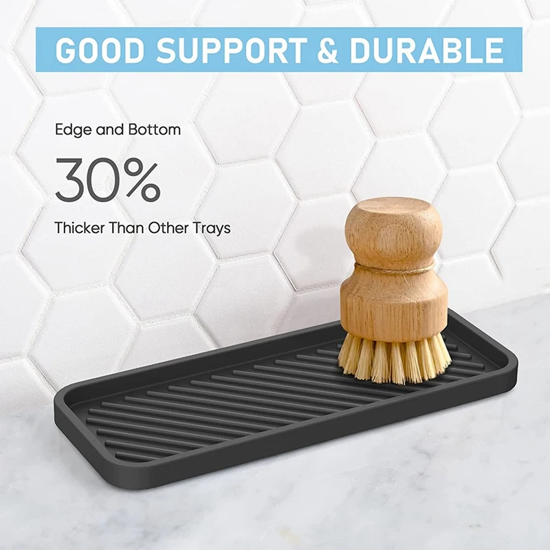 2 Pack Kitchen Sink Organizer Tray Sponge Holder For Kitchen Sink