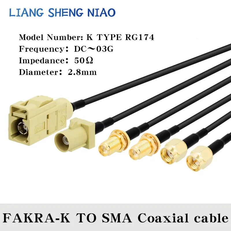 

Fakra K Male/Female RG174 Coaxial Cable for Car Satellite Radio GSM Cellular Phone 50Ohm for Car Telematics Extension Cable