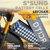OTIDA nouveau RX50 1000W50 KM/H vélo électrique de montagne 48V20AH batterie au Lithium 26 pouces Fatbike vélo électrique pour adultes moto 4