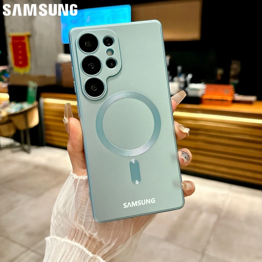 Enhanced Metal Paint Silicone Phone Case with Full Camera Lens Protection - Soft and Thin Design for Magsafe Compatibility