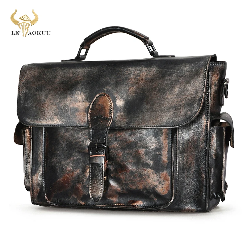 

Men Cattle Cow Leather Business Portfolio Best Professional Executive Lawyer Briefcase Computer Laptop Case Messenger Bag 2058