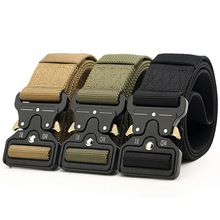 2022 Tactical Belt Heavy Webbing Adjustable Military Style Men's Nylon Training Belts Quick-release Metal Buckle Male Design |