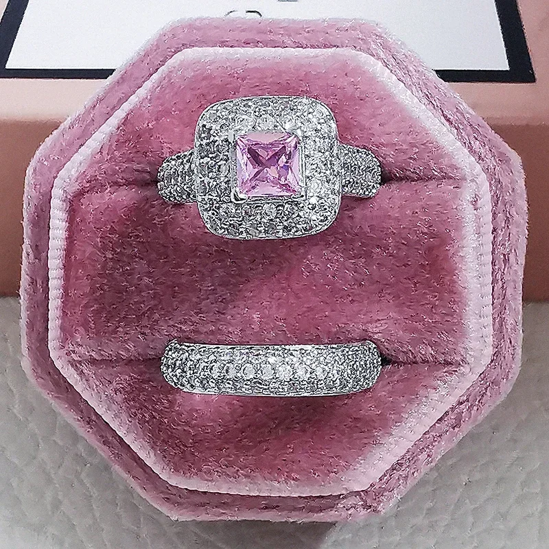 Elegant Multi-Tone Engagement & Wedding Ring Set - Luxury Gift
