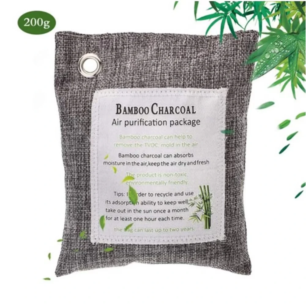 200g Natural Air Freshener Bags Natural Bamboo Charcoal Air Purifying Bag Home Car Shows for Fridge Toilet Bathroom Cabinet