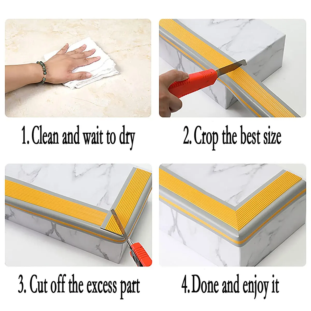 Kindergarten Anti Slip Strips School Stairs Steps L-Shaped PVC Flooring Outdoor Ground With Self-Adhesive Edge Protectors