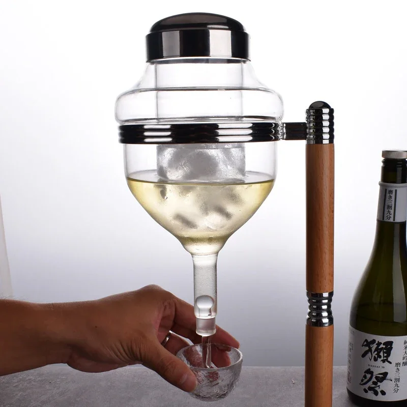 GIEMZA Ice Champagne Bucket Wine Buckets Chiller for Parties Clear Glass Set Beverage Tub Cooler Home Bar Thing