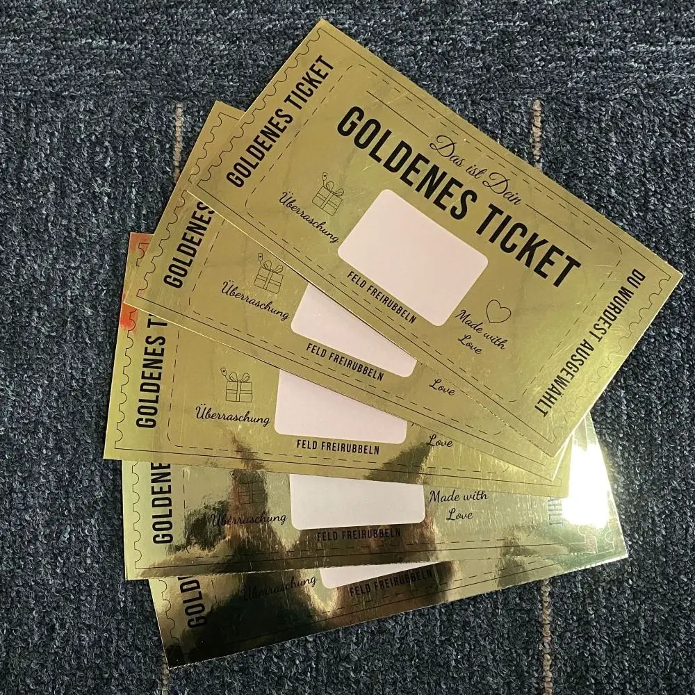 Ticket Scratch Card with Envelope Scratch Off Ticket Surprise Gift Reveal Wedding Card Concert Cinema Voucher Raffle Gift