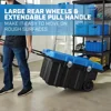 50 Gallon Rolling Plastic Tool Chest with Work Top for Garage, Black with Blue Lid 4