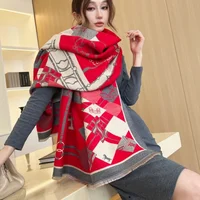 185*65cm Winter Women's Scarf Luxury Design Double sided Cashmere Feel Scarf Warm Red Scarf Shawl