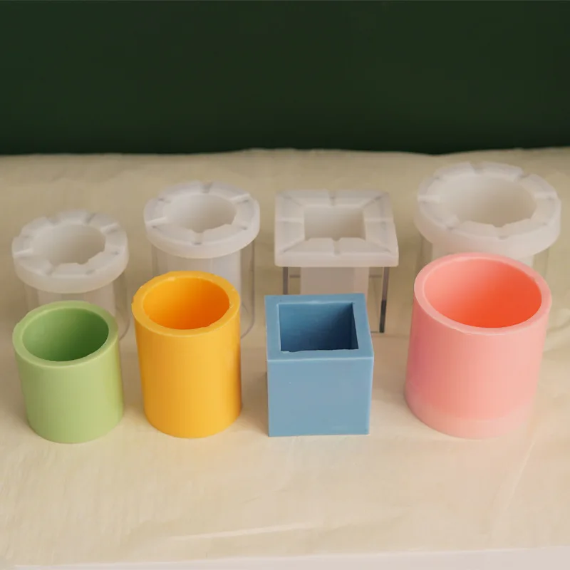 Internal Burning Cup Candle Mold Cylindrical Hollow Square Hollow Candle Mould Pc Material Hollow Windproof Candle Molds 4